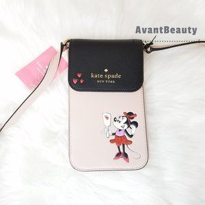 kate Spade NS Minnie Beige Phone Crossbody Black